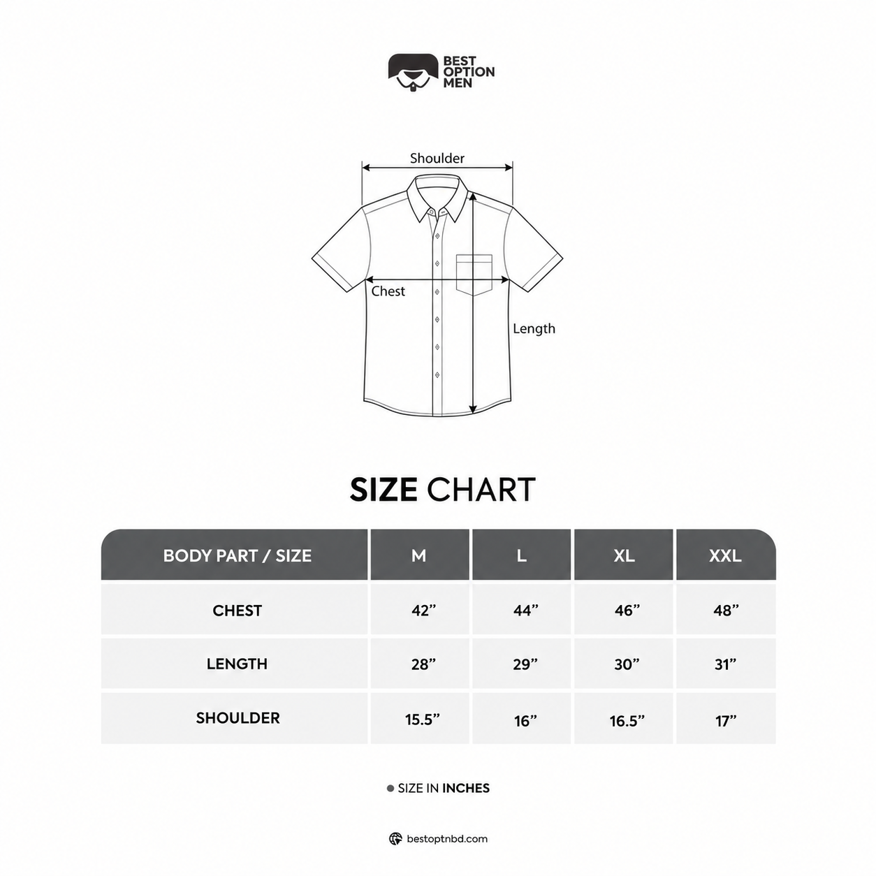 Best Option Men Size Chart